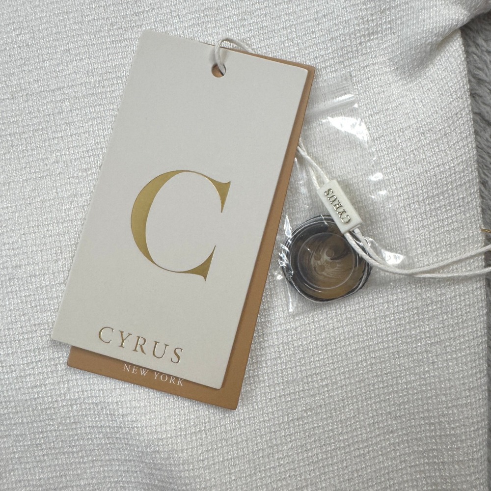 NWT Cyrus Cardigan Sweater Women Large Bone White Black V-Neck Button Front - Picture 3 of 12